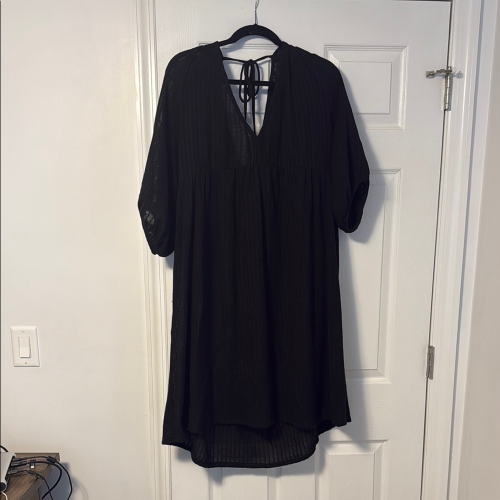 Massimo Dutti Black V-Neck summer dress